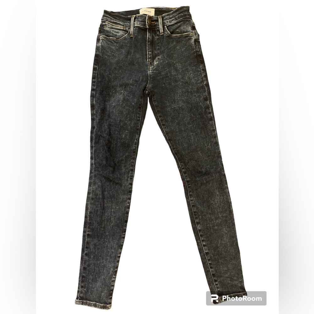 Frame denim black skinny jeans